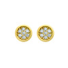 GOLD PLATED ROUND CZ CLUSTER STUD EARRINGS