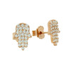 ROSE GOLD PLATED CZ PAVE HAMSA EARRINGS