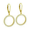 GOLD PLATED 18MM CZ ETERNITY CIRCLE EARRINGS