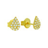 GOLD PLATED DROP SHAPED CZ PAVE POST EARRINGS