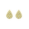 GOLD PLATED DROP SHAPED CZ PAVE POST EARRINGS