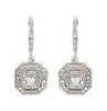 DANGLING ROUND AND SQUARE CZ EARRINGS