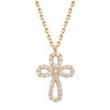 ROSE GOLD PLATED ROUNDED CROSS CZ NECKLACE 16" + 2"