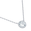 RHODIUM PLATED 7.5MM CZ STONE ON NECKLACE 16" + 2"