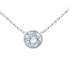 RHODIUM PLATED 7.5MM CZ STONE ON NECKLACE 16" + 2"