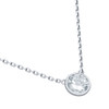 RHODIUM PLATED 6.5MM CZ STONE ON NECKLACE 16" + 2"