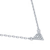 RHODIUM PLATED CZ TRIANGLE NECKLACE 16" + 2"