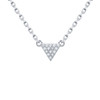 RHODIUM PLATED CZ TRIANGLE NECKLACE 16" + 2"