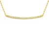 GOLD PLATED LONG SINGLE ROW CZ BAR NECKLACE 16" + 2"