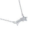 RHODIUM PLATED SHOOTING STAR CZ NECKLACE 16" + 2"