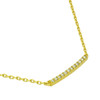 GOLD PLATED SINGLE ROW CZ BAR NECKLACE 16" + 2"