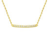 GOLD PLATED SINGLE ROW CZ BAR NECKLACE 16" + 2"