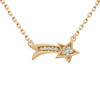 ROSE GOLD PLATED SHOOTING STAR CZ NECKLACE 16" + 2"