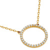 ROSE GOLD PLATED 18MM CZ ETERNITY CIRCLE NECKLACE 16" + 2"