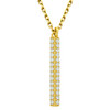 GOLD PLATED DOUBLE ROW CZ BAR NECKLACE 16" + 2"