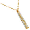 ROSE GOLD PLATED DOUBLE ROW CZ BAR NECKLACE 16" + 2"