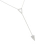 RHODIUM PLATED CZ TRIANGLES NECKLACE 16" + 2