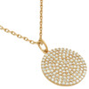 ROSE GOLD PLATED 17MM MEDIUM CZ DISK NECKLACE 16" + 2"