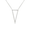 RHODIUM PLATED CZ TRIANGLE OUTLINE NECKLACE 16" + 2