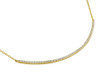 GOLD PLATED LARGE CURVED CZ BAR NECKLACE 16" + 2"