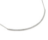 RHODIUM PLATED LARGE CURVED CZ BAR NECKLACE 16" + 2"