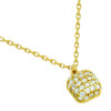 GOLD PLATED CUSHION-SHAPE CZ NECKLACE 16" + 2"