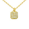 GOLD PLATED CUSHION-SHAPE CZ NECKLACE 16" + 2"