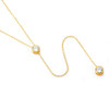 GOLD PLATED CZ BEZEL DUO "Y" NECKLACE 16" + 2