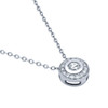 RHODIUM PLATED ELEGANT ROUND CZ NECKLACE 18"