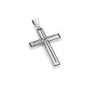 STERLING SILVER LARGE  OUTLINED CROSS PENDANT