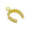 GOLD PLATED 14MM CZ HORSESHOE PENDANT