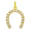 GOLD PLATED 14MM CZ HORSESHOE PENDANT