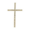 MEDIUM ROSE GOLD PLATED CROSS PENDANT WITH CZS