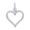 RHODIUM PLATED 13MM CZ OUTLINE HEART PENDANT