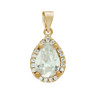 ROSE GOLD PLATED TEARDROP CZ PENDANT WITH ALL AROUND SMALL CZ STONES