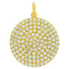 GOLD PLATED 21MM LARGE CZ DISK PENDANT