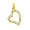 GOLD PLATED CUTOUT HEART PENDANT WITH 1.5MM CZ PAVE