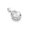 RHODIUM PLATED TEARDROP CZ FLORAL DESIGN PENDANT