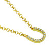 SMALL GOLD PLATED CZ HORSESHOE NECKLACE 16" + 2"