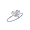 RHODIUM PLATED PAVE CZ HEART STACKABLE RING