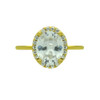 GOLD PLATED CLEAR OVAL CZ RING WITH SURROUNDING CLEAR CZ STONES