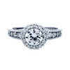 RHODIUM PLATED FLORAL DESIGN CZ ENGAGEMENT RING