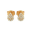 ROSE GOLD PLATED DROP SHAPED CZ PAVE POST EARRINGS