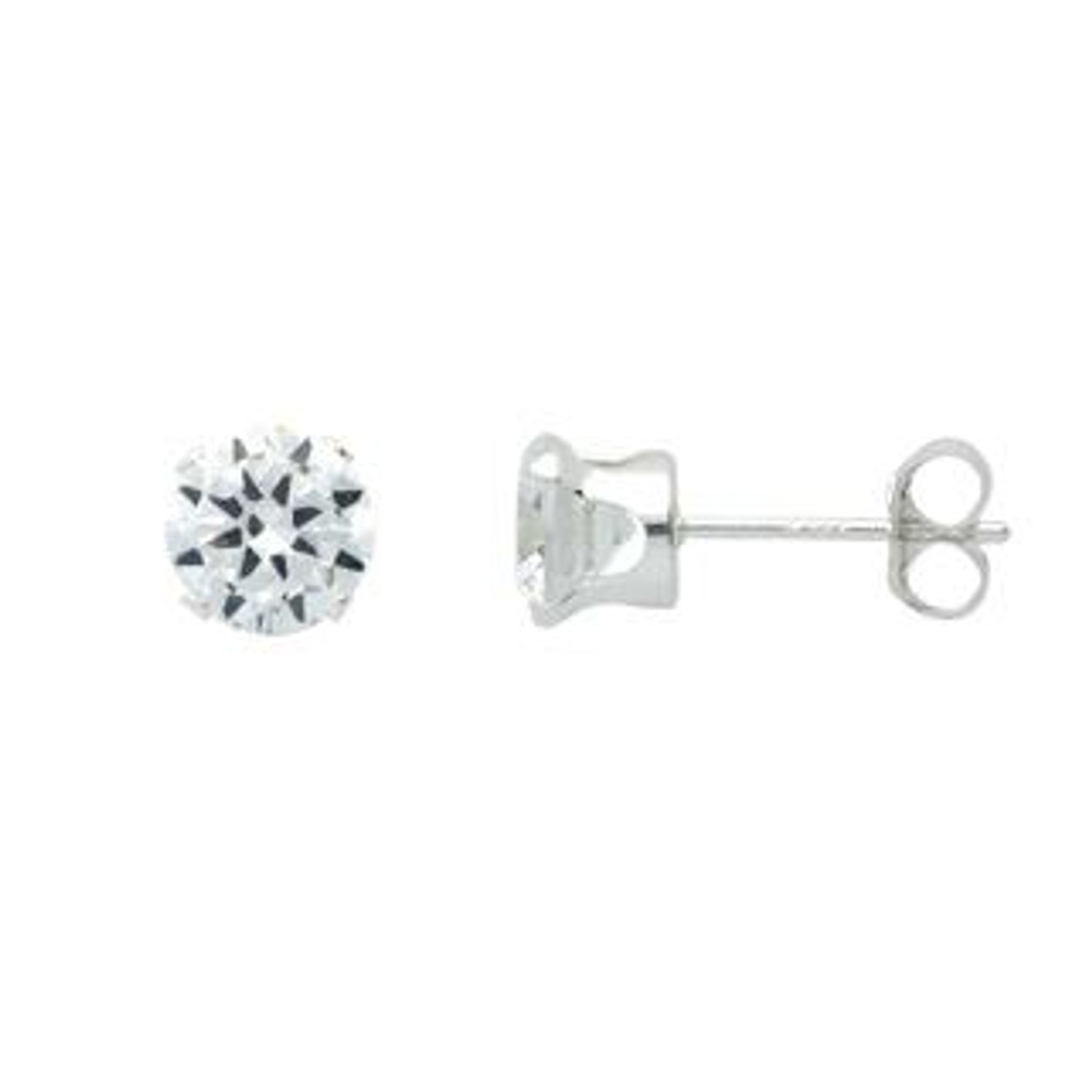 5MM CLEAR CZ STUD EARRINGS