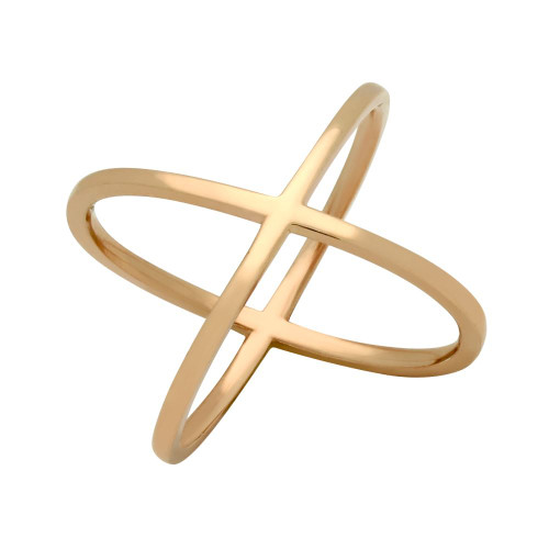 ROSE GOLD PLATED PLAIN X RING