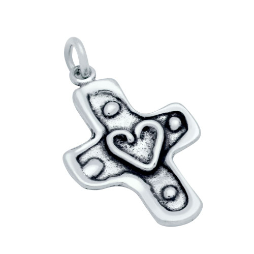 STERLING SILVER 19MM ABSTRACT CROSS