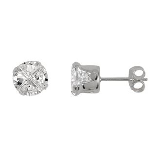6MM ROUND INVISIBLE CZ STUD EARRINGS