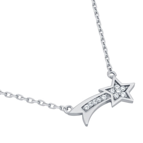 ROSE GOLD PLATED SHOOTING STAR CZ NECKLACE 16