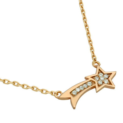 Diamond Diamond Studded Shooting Star Pendant Necklace | Gold Boutique |  Gold Boutique