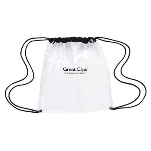 (ALL) Clear Game Drawstring Backpack - Clear/Black